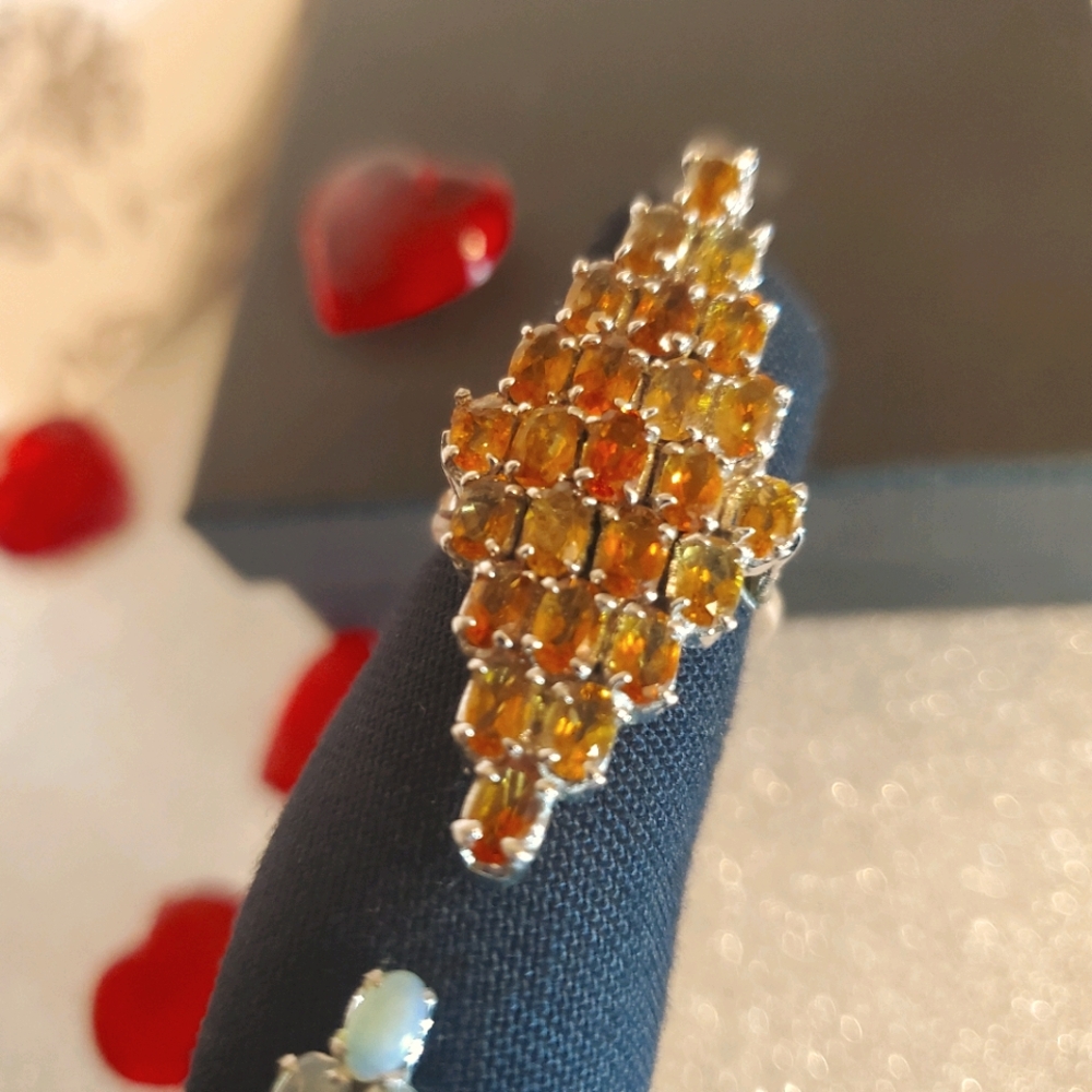 Rich Orange TOPAZ gemstone women's ring